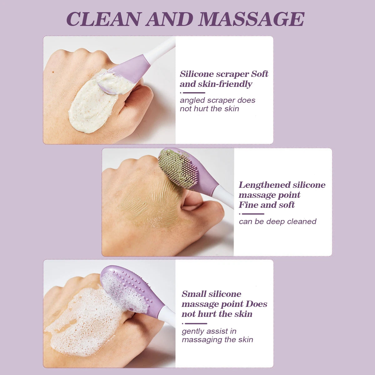 2 In1 Scrub Blackhead Silicone Facial Cleansing Brush, Mask Brush, Exfoliator Deep Cleaning Tools for Pore Facial Skin