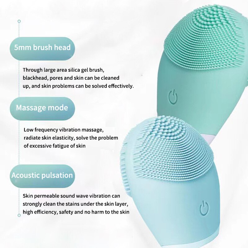 Electric Silicone Facial Cleanser Massager, Beauty Machine Skincare Massage Tool, Deep Pore Vibration Cleaning