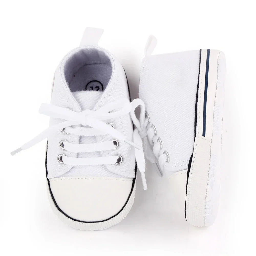 Infant Toddler Baby Canvas Classic Sneakers, Newborn Print Star Sports Shoes, Anti-Slip Boys Girls First Walker Baby