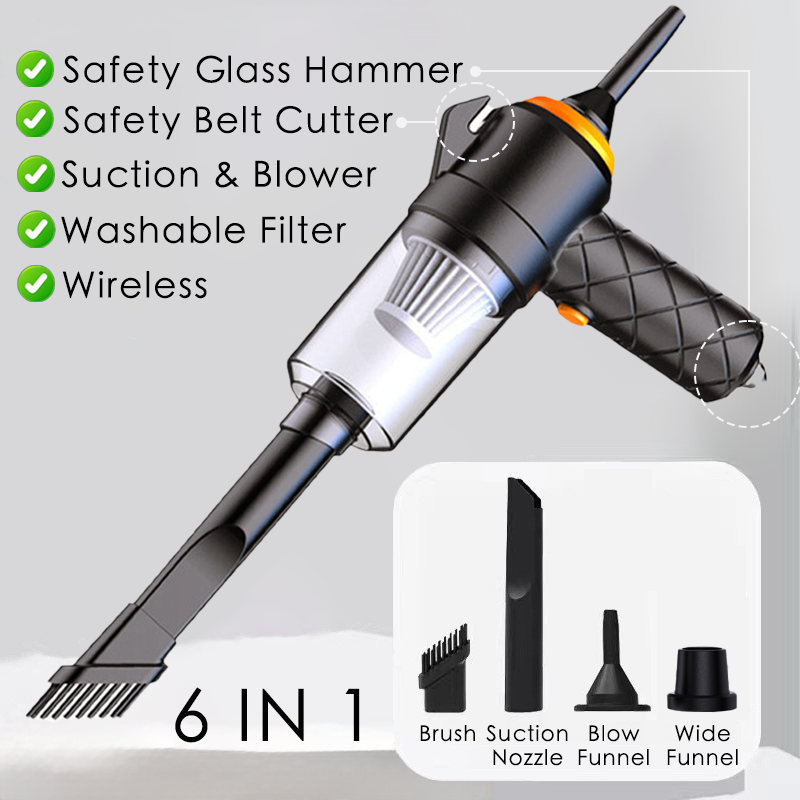 Car Vacuum Cleaner Suction Blow Portable Wireless Handheld Charging Mini Small Auto Vacuum Aspirado 7