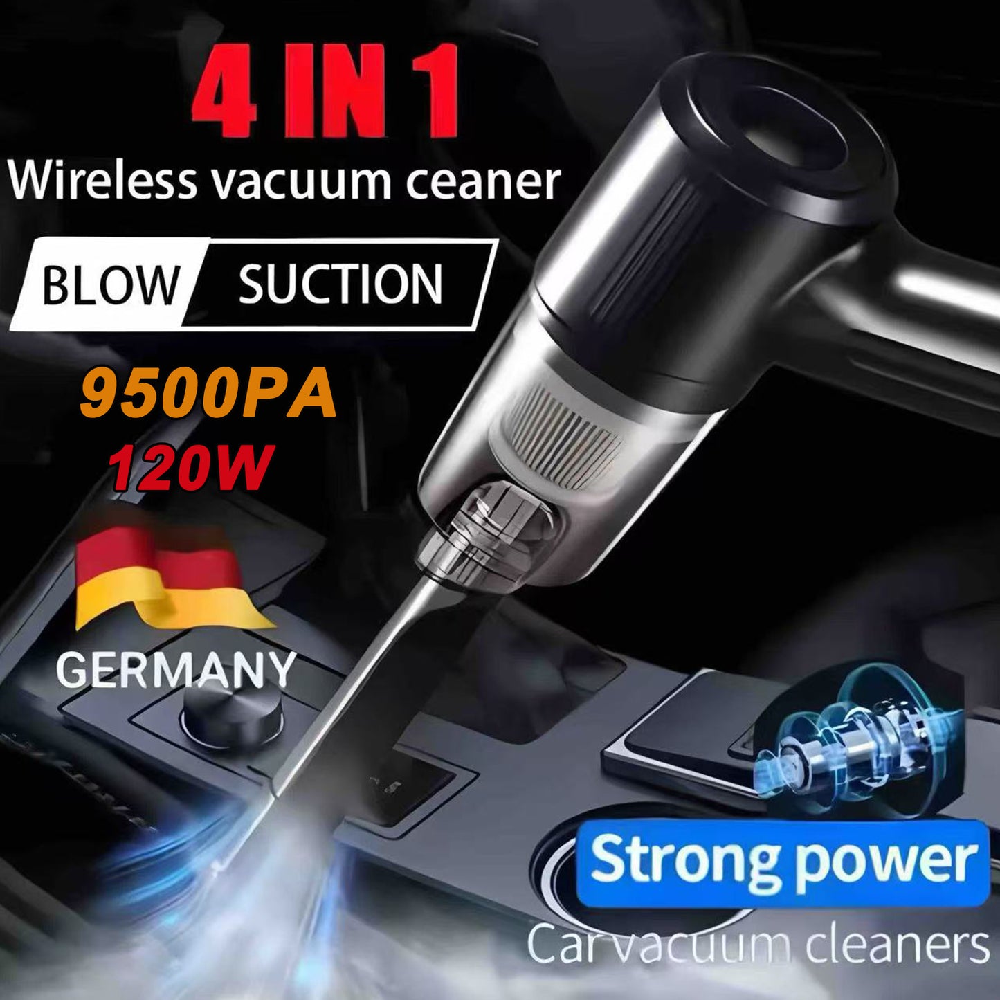 Combination Vacuum Cleaner USB Charging, Small Car Household Vacuum Cleaner Fully Automatic High Power Powerful Cleaning