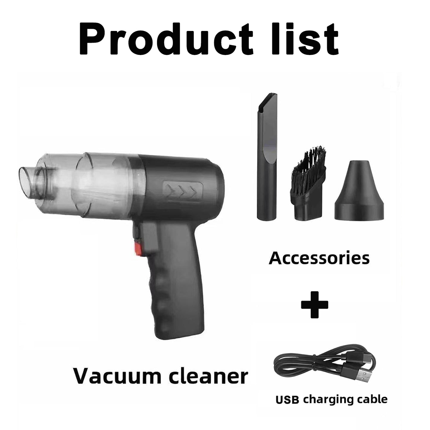 Combination Vacuum Cleaner USB Charging Small Car Household Vacuum Cleaner Fully Automatic High Pow 5