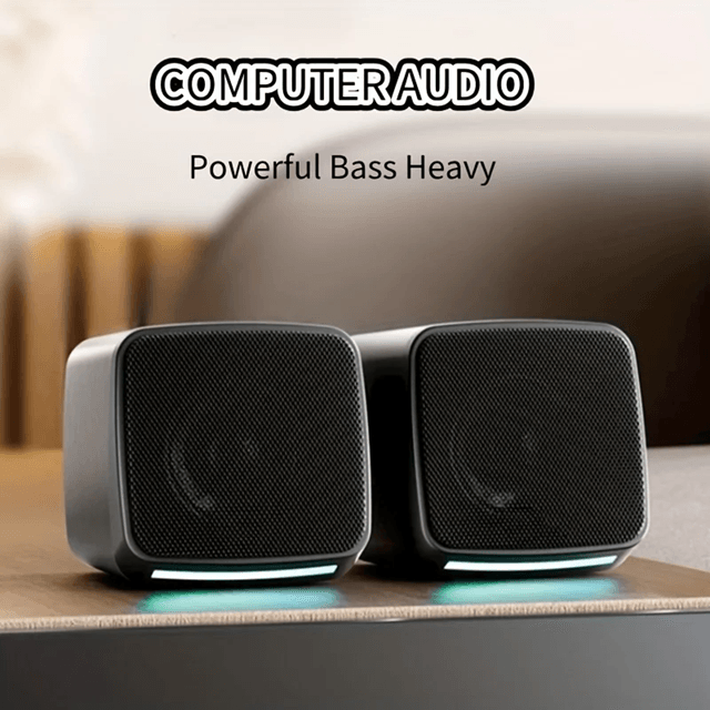 SonicGlow Mini Computer Speakers with Stereo Sound and Cool Lights