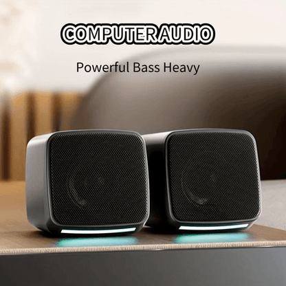 SonicGlow Mini Computer Speakers with Stereo Sound and Cool Lights
