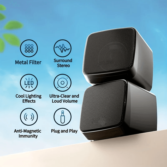 SonicGlow Mini Computer Speakers With Stereo Sound And Cool Lights 1