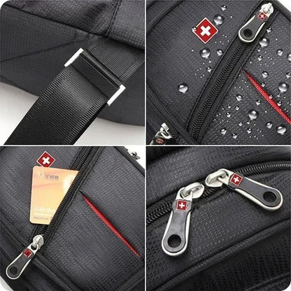 Mens Waterproof Sling Bag  Durable Oxford Chest Pack With Adjustable Strap And Multiple Compartment 4