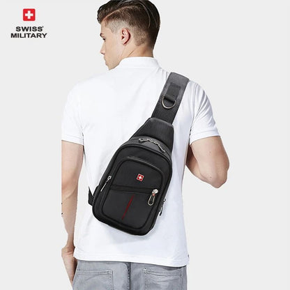 Mens Waterproof Sling Bag  Durable Oxford Chest Pack With Adjustable Strap And Multiple Compartment 6