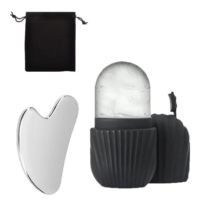 Ice Face Roller With Stainless Steel Gua Sha Board Set Face Massage Roller  Facial Massager For Lif 6