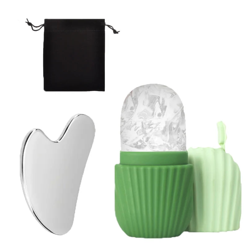 Ice Face Roller With Stainless Steel Gua Sha Board Set Face Massage Roller  Facial Massager For Lif 9