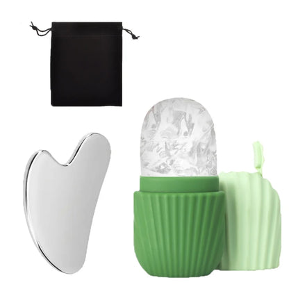 Ice Face Roller With Stainless Steel Gua Sha Board Set Face Massage Roller  Facial Massager For Lif 9