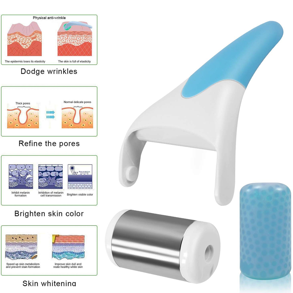 Stainless Steel Skin Cool Ice Roller Massager Relaxation Facial Massage Tool  Beauty Lifting Facial 4