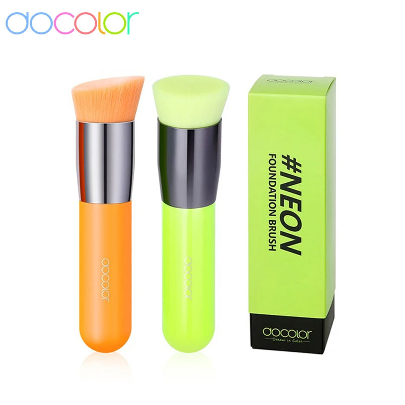 Docolor 3pcs Makeup Brushes Flat Top, Large Face Brush Foundation Brush, Professional Cosmetic Powder Makeup Brush