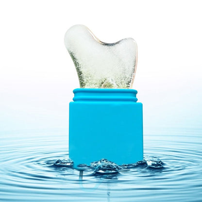 Gua Sha Silicone Ice Face Roller, Cold Therapy Massager to Alleviate Puffiness, Cooling Face Contour Globes for Lifting