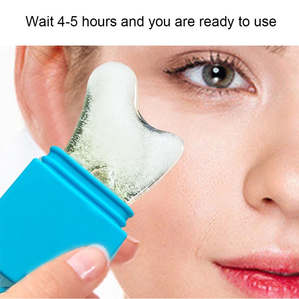 Gua Sha Silicone Ice Face Roller, Cold Therapy Massager to Alleviate Puffiness, Cooling Face Contour Globes for Lifting