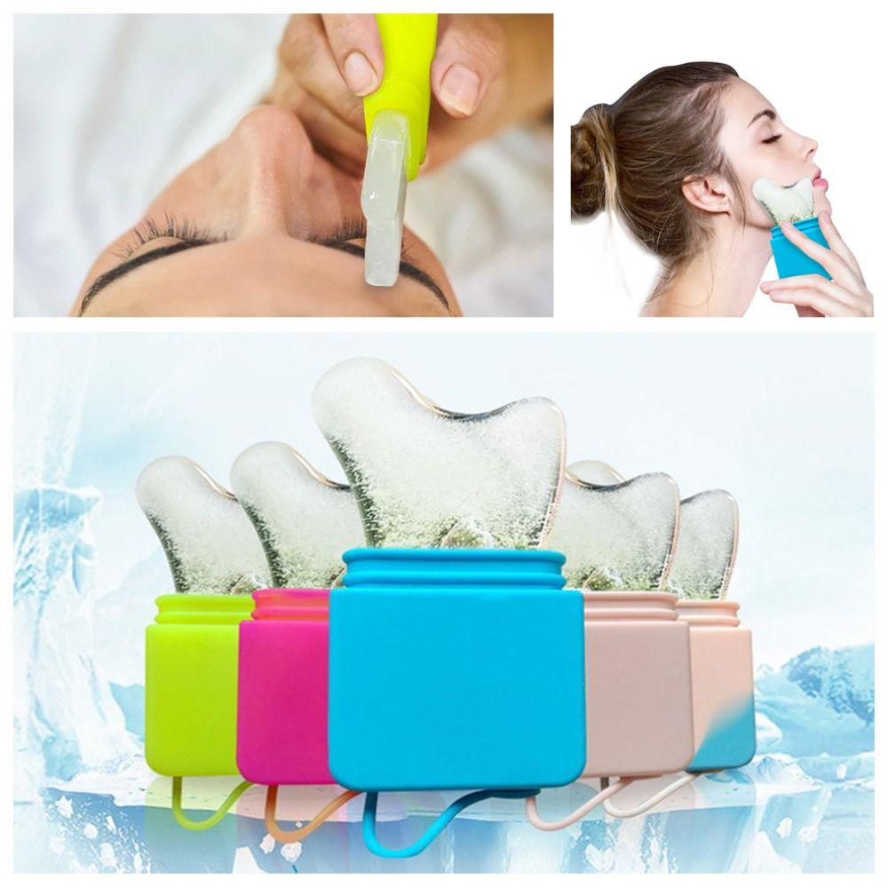 Gua Sha Silicone Ice Face Roller, Cold Therapy Massager to Alleviate Puffiness, Cooling Face Contour Globes for Lifting