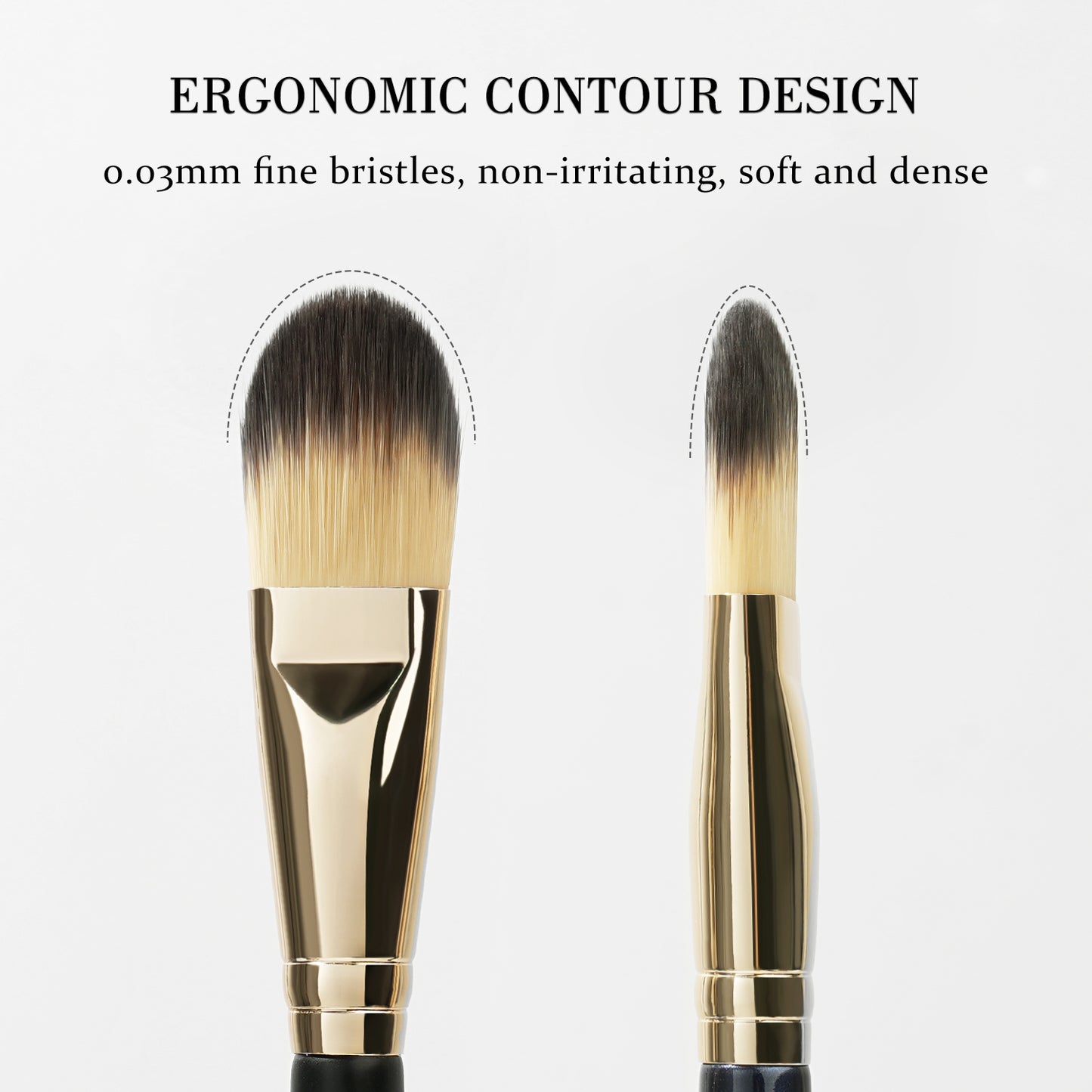 Premium Foundation Brush Set, Concealer Makeup Flat Brushes for Liquid Cream, Powder Buffing Face Application