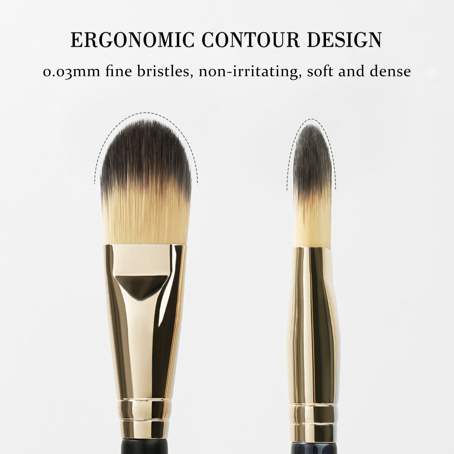 Premium Foundation Brush Set, Concealer Makeup Flat Brushes for Liquid Cream, Powder Buffing Face Application