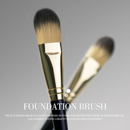 Premium Foundation Brush Set, Concealer Makeup Flat Brushes for Liquid Cream, Powder Buffing Face Application