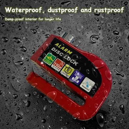Motorcycle And Bicycle Disc Brake Lock With Alarm And Reminder Cable 2