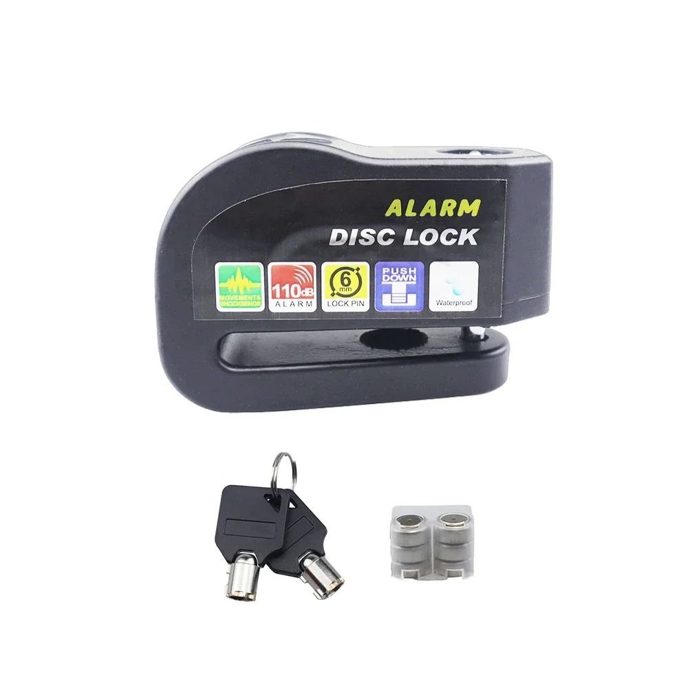 Motorcycle And Bicycle Disc Brake Lock With Alarm And Reminder Cable 5
