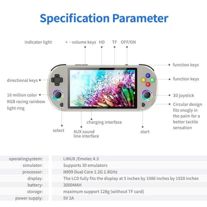 128GB Retro Handheld Video Game Console With 5 Inch IPS Screen And 20000 Built In Games 4