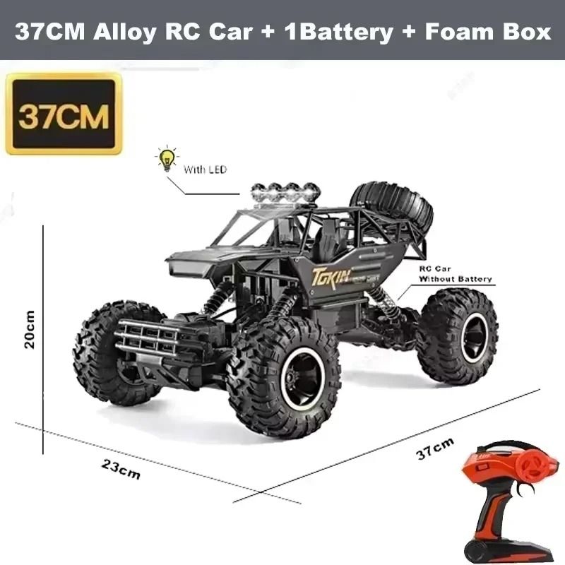 RC Off Road Monster Truck 4WD With LED Lights 24GHz Remote Control Car 13