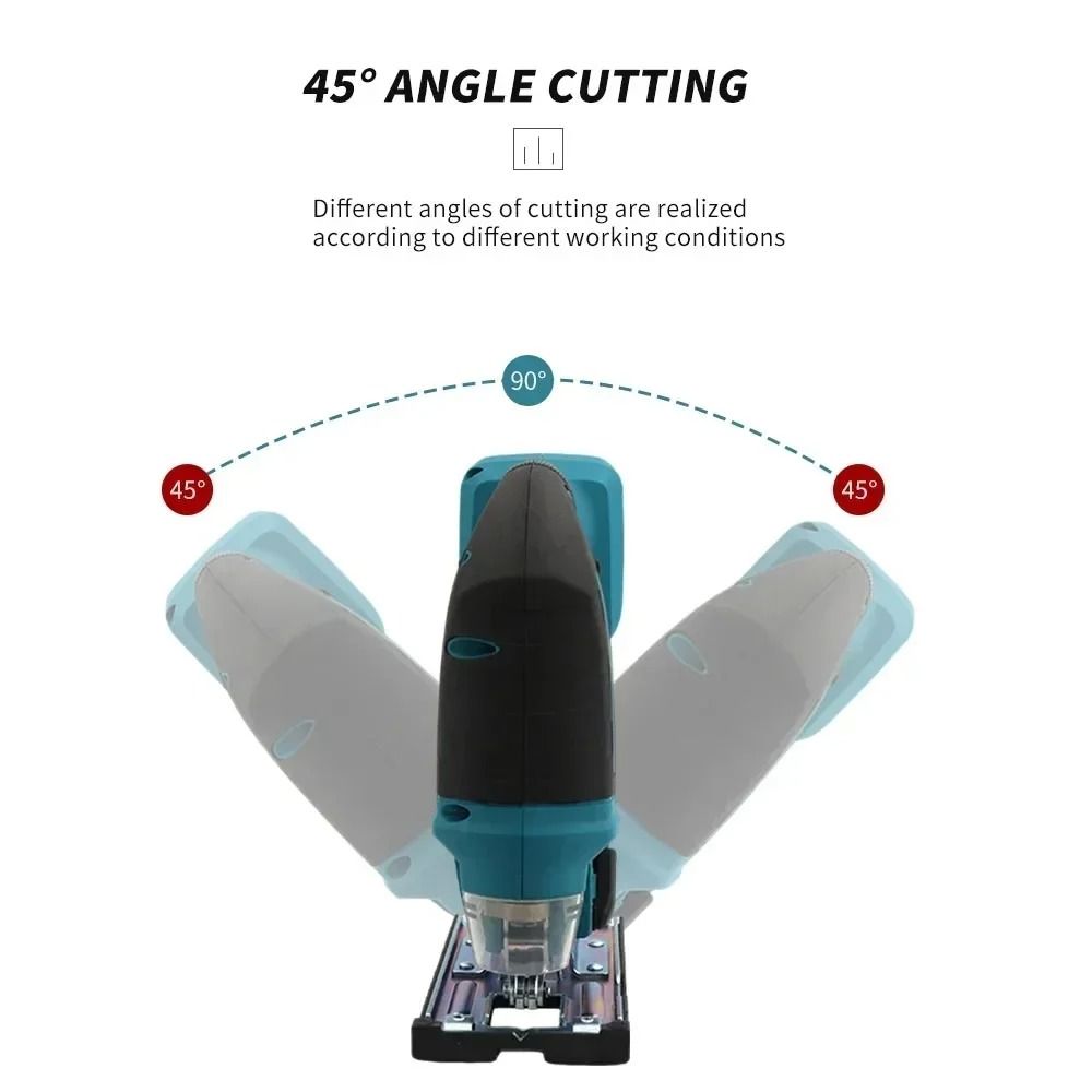 Cordless Brushless Barrel Handle Jigsaw 18V Tool Only With Adjustable Speed LED Light And Dust Blow 5