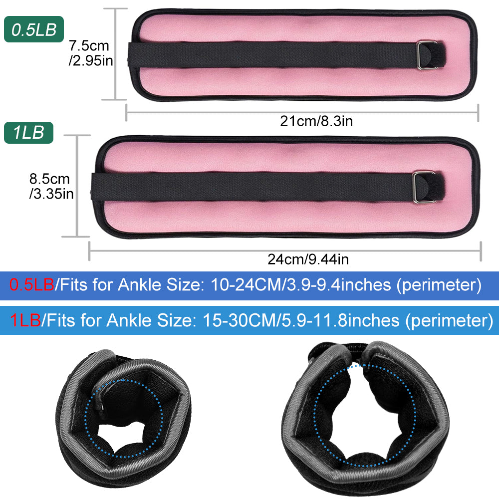 Neoprene Adjustable Ankle & Wrist Weights, Comfortable Leg Arm Straps for Fitness, Yoga, Running & Home Training