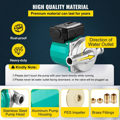 Hot Water Recirculating Pump With 3 Speed Control And Brass Adapter For Water Heater Systems 2