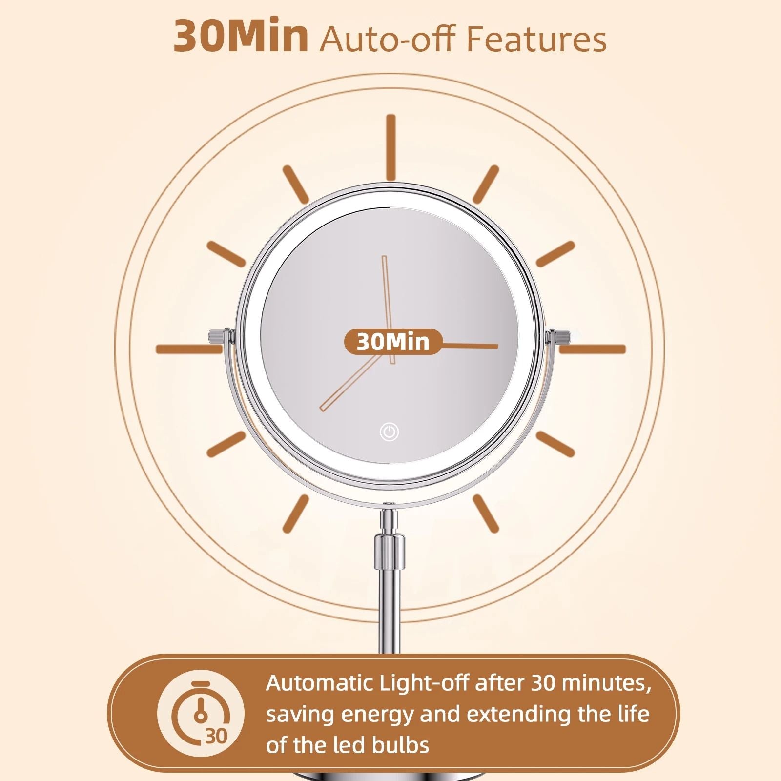 Lighted Makeup Mirror 8 Inch With 10X Magnification Adjustable Brightness And Three Color LED Light 4
