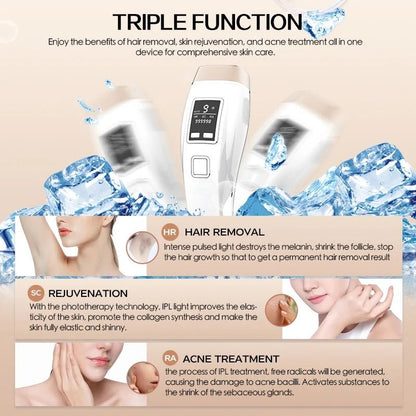 4 In 1 IPL Hair Removal Device With Cooling Acne Treatment And LCD Display 1
