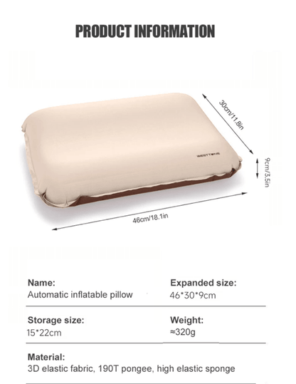 Westtune Portable Self Inflating Camping Pillow Compact Travel Design 3