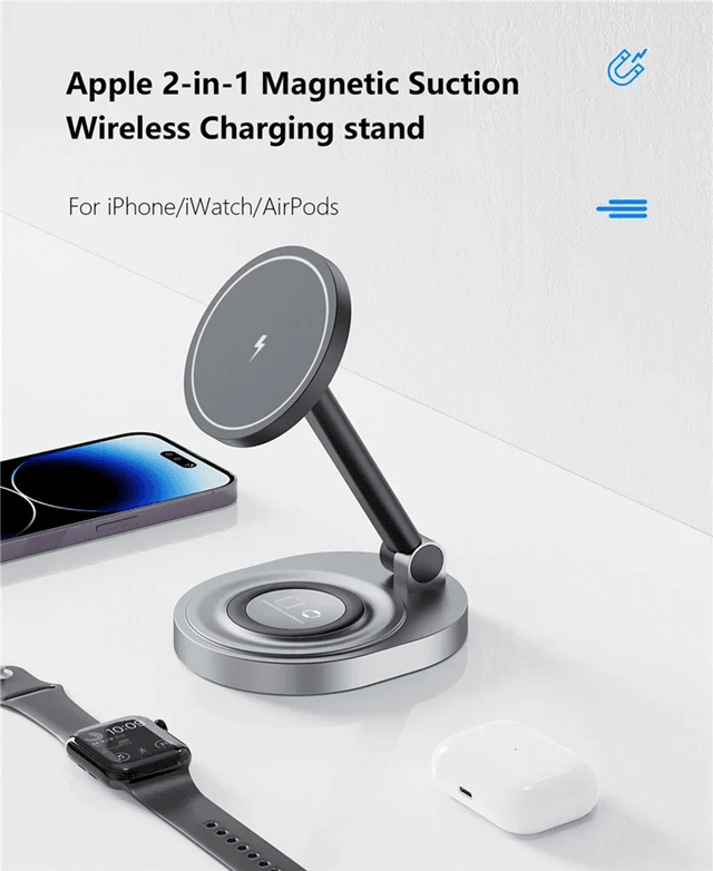 MagCharge Pro 3 in 1 Magnetic Wireless Charger Stand for iPhone and Apple Devices