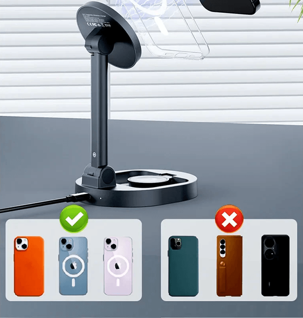 MagCharge Pro 3 In 1 Magnetic Wireless Charger Stand For IPhone And Apple Devices 2
