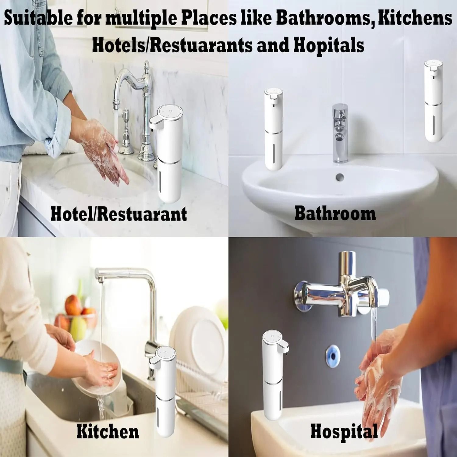 Automatic Foam Soap Dispenser With USB Rechargeable Touchless Sensor 1