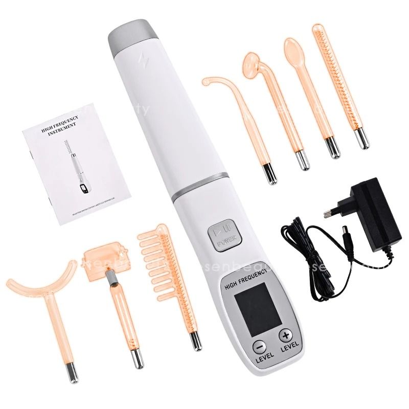 High Frequency Facial Wand with Screen Display Neon Electro Therapy for Wrinkle and Acne Care