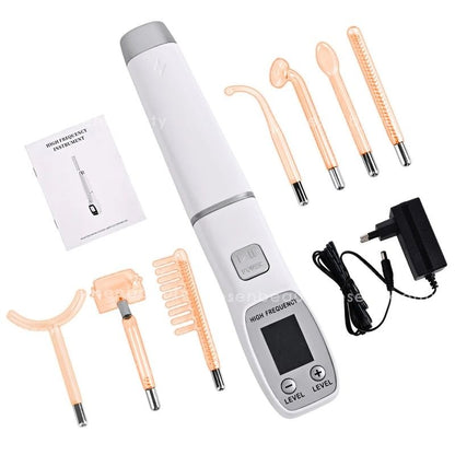 High Frequency Facial Wand with Screen Display Neon Electro Therapy for Wrinkle and Acne Care
