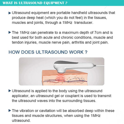 Ultrasound Physiotherapy Massage Device 1 MHz Deep Muscle And Joint Pain Relief 5