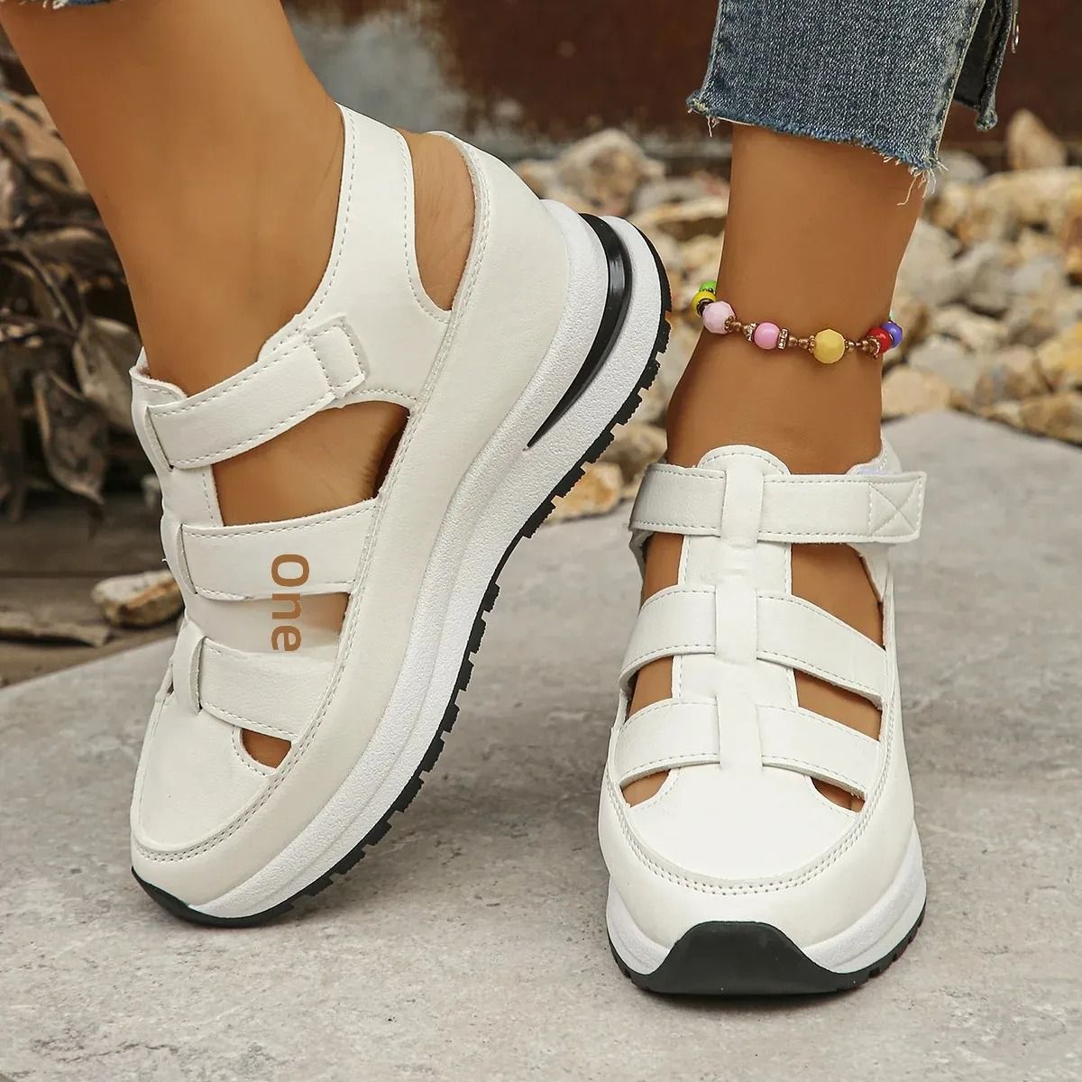Closed Toe Wedge Sandals for Women with Buckle Strap Office Casual Summer