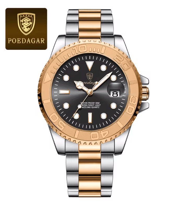 POEDAGAR Luxury Mens Quartz Watch With Stainless Steel Band And Waterproof Design 5