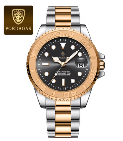 POEDAGAR Luxury Mens Quartz Watch With Stainless Steel Band And Waterproof Design 5