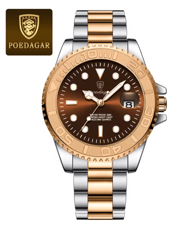 POEDAGAR Luxury Mens Quartz Watch With Stainless Steel Band And Waterproof Design 6