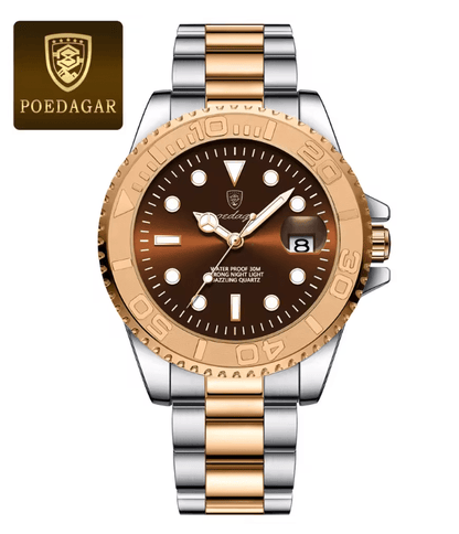 POEDAGAR Luxury Mens Quartz Watch With Stainless Steel Band And Waterproof Design 6