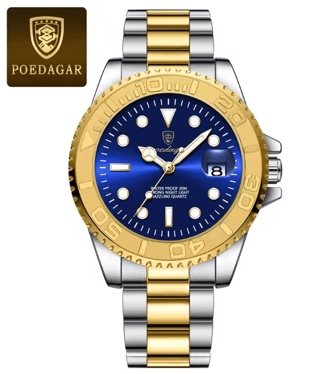 POEDAGAR Luxury Mens Quartz Watch With Stainless Steel Band And Waterproof Design 7