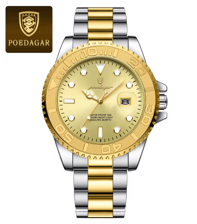 POEDAGAR Luxury Mens Quartz Watch With Stainless Steel Band And Waterproof Design 8