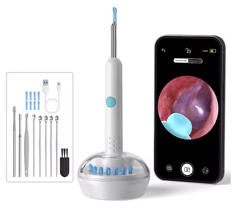 Smart Visual Ear Camera with 1080P HD WiFi Endoscope and Waterproof Ear Cleaner