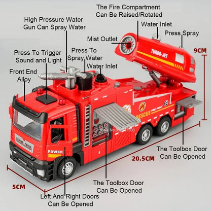 Water Spray Fire Truck Toy With Lights Sounds And Ladder 2