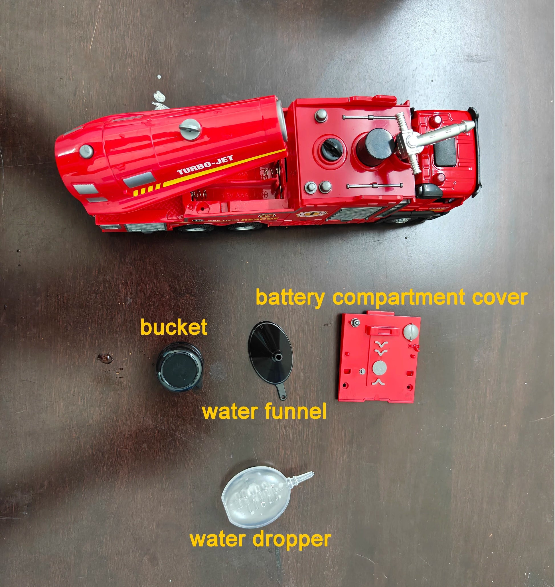 Water Spray Fire Truck Toy With Lights Sounds And Ladder 6
