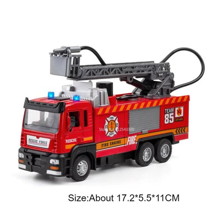 Water Spray Fire Truck Toy With Lights Sounds And Ladder 8