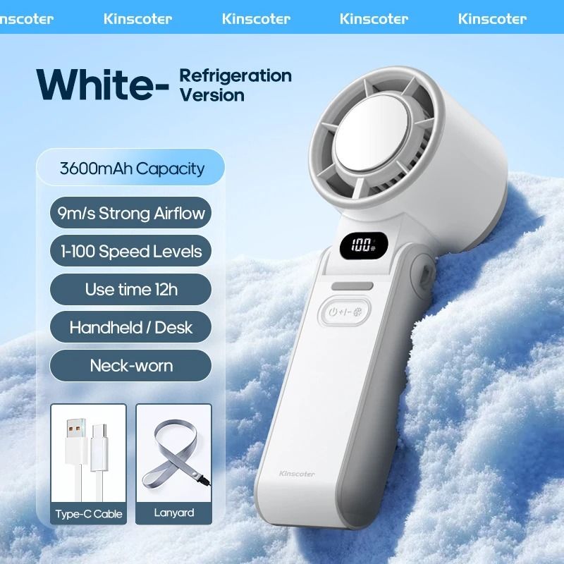 Portable Handheld Fan With Rechargeable Battery And Ice Cooling 9